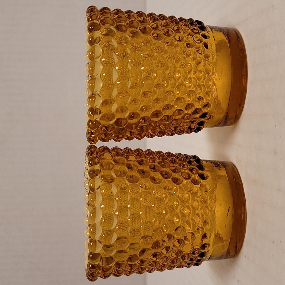 Pair of Vintage Hobnail Tea Light Votive Candle/ Toothpick Holder